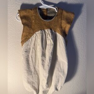 Popelin Girls Romper Brown and Cream